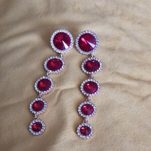 Elegant Red Dangle Earrings